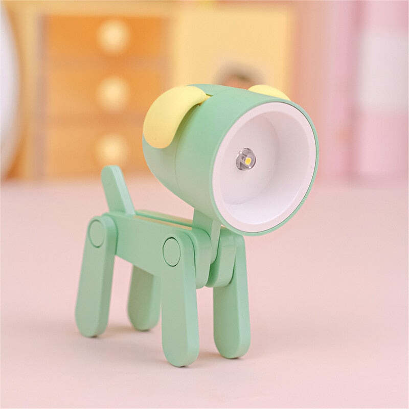 Mini Led Lamp Cute Dog Night Light for Bedroom Bedside Student Folding Table Lamp Desktop Ornament Room Decor Christmas Gift