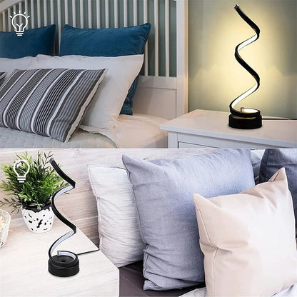 Modern Screw Button Control Bedside LED Desk Lamp, Bedroom Living Room Office Bedside Lamp