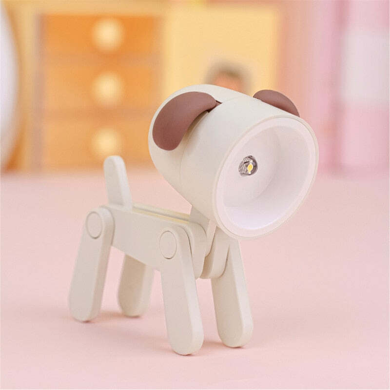 Mini Led Lamp Cute Dog Night Light for Bedroom Bedside Student Folding Table Lamp Desktop Ornament Room Decor Christmas Gift