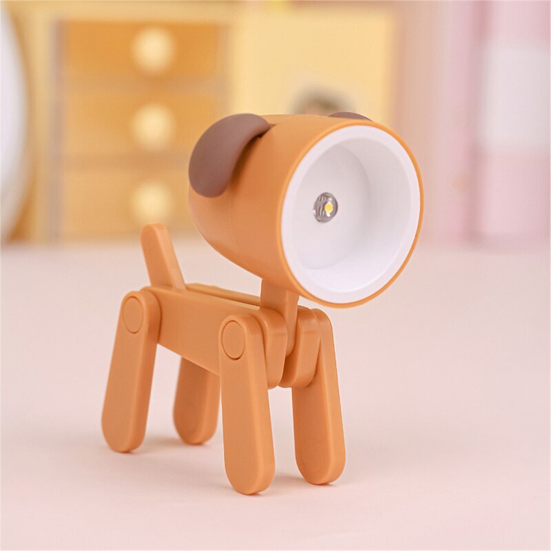Mini Led Lamp Cute Dog Night Light for Bedroom Bedside Student Folding Table Lamp Desktop Ornament Room Decor Christmas Gift