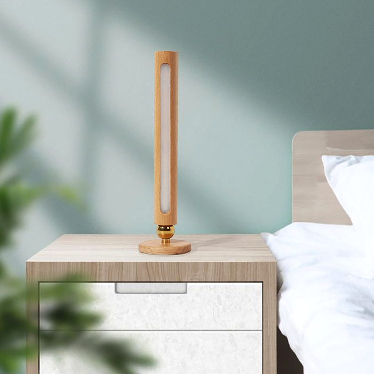 360° Rotatable Wooden LED Wall Lamp - Magnetic Detachable & Stepless Dimming Rechargeable Wall Light